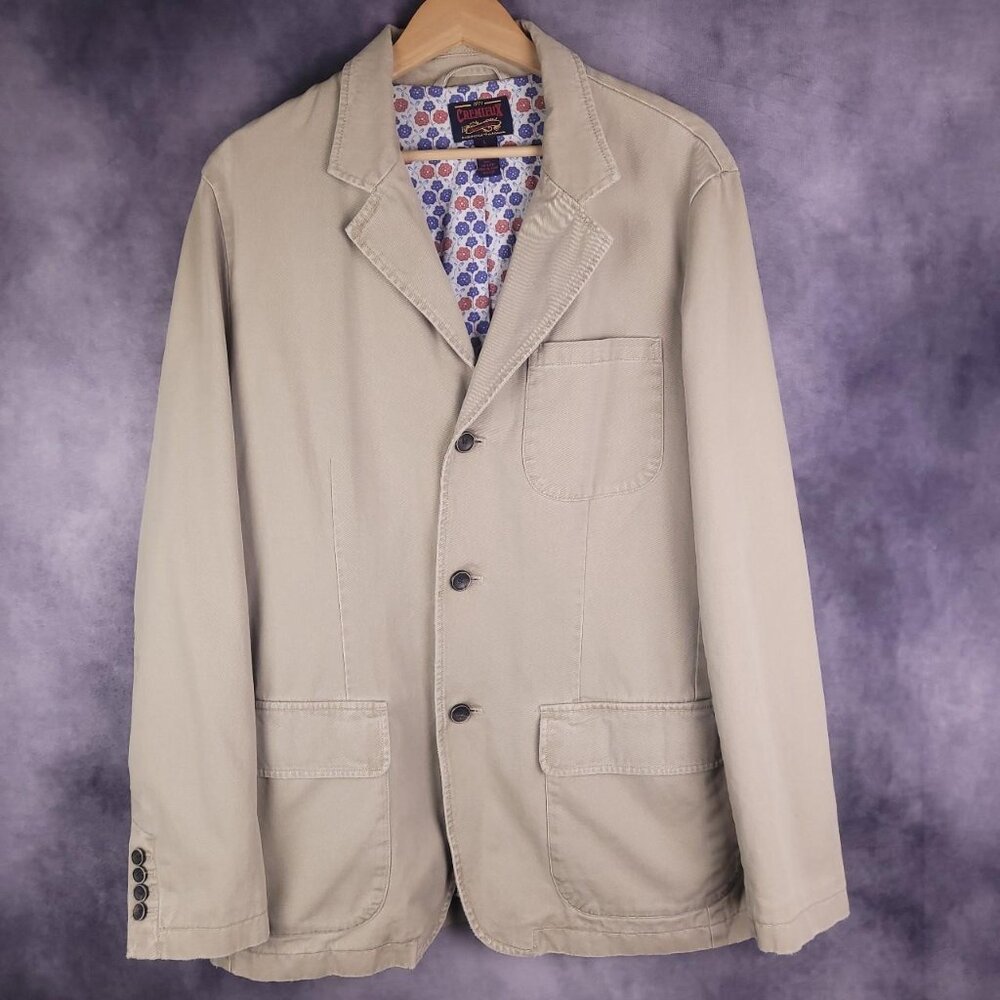 Cremieux Premium Denim tan chino indie sleaze distressed blazer